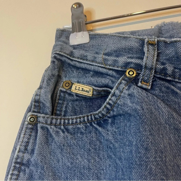 VTG L.L. BEAN 90s High Waisted Contrast Stitching Light Wash Mom Jeans - Picture 3 of 13